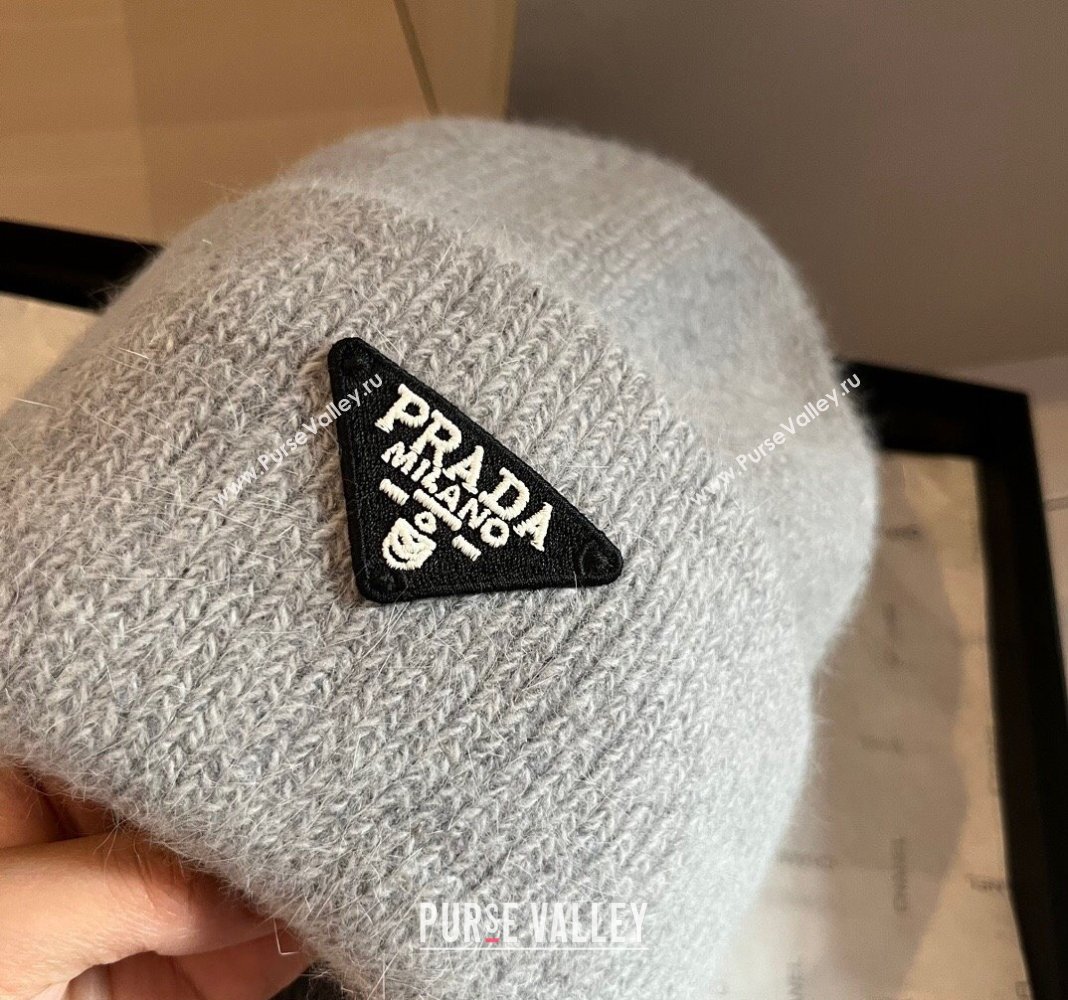 Prada Knit Hat Grey 2024 1019007 (XMN-241019016)