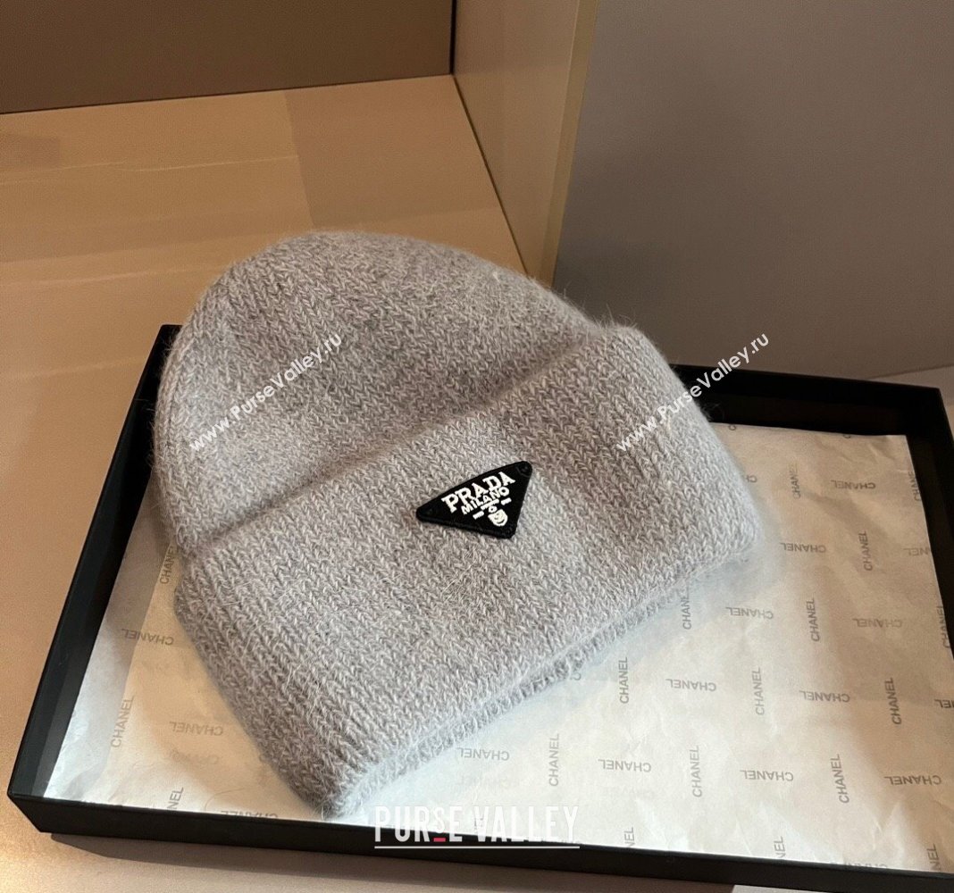 Prada Knit Hat Grey 2024 1019007 (XMN-241019016)