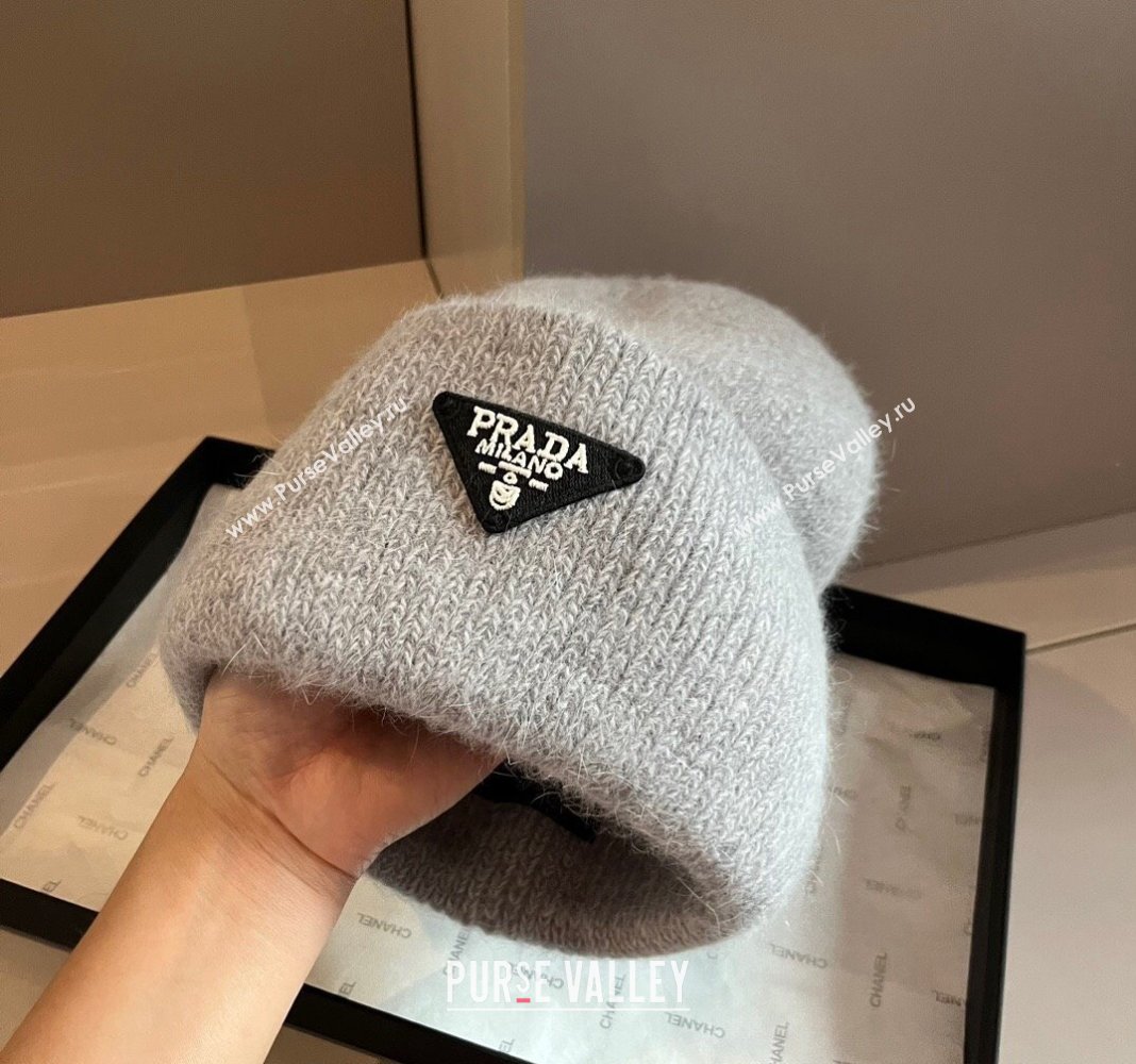 Prada Knit Hat Grey 2024 1019007 (XMN-241019016)