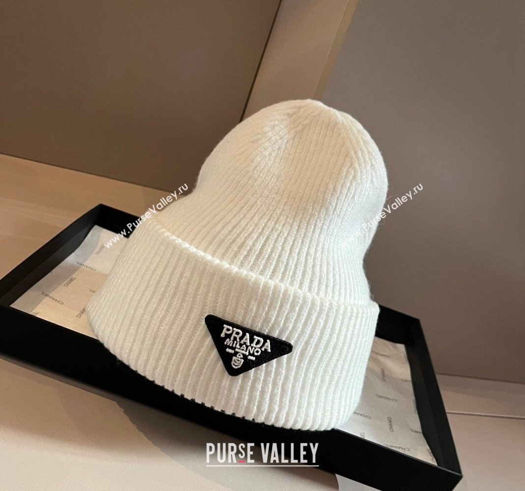 Prada Knit Hat White 2024 1019007 (XMN-241019017)