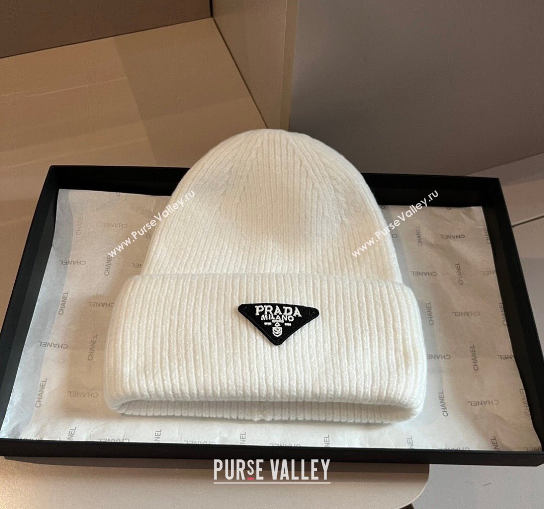 Prada Knit Hat White 2024 1019007 (XMN-241019017)