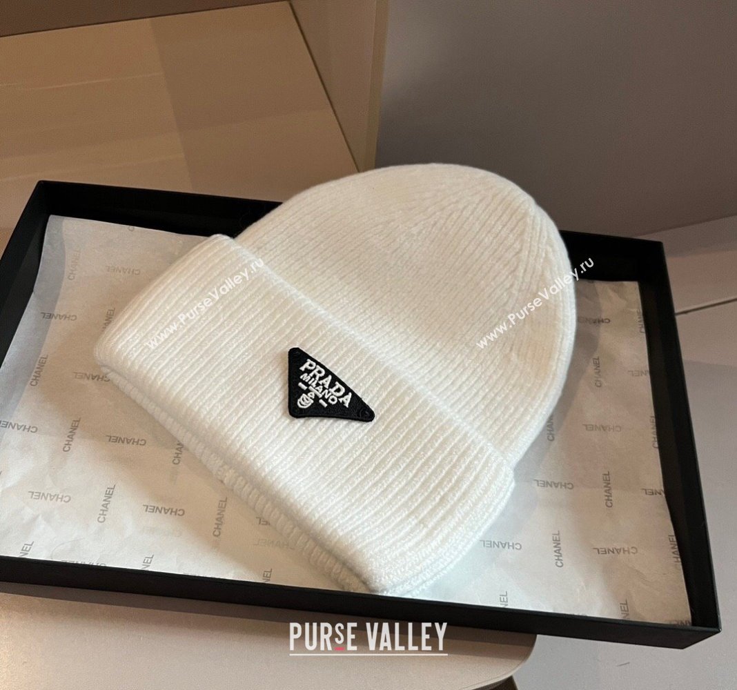 Prada Knit Hat White 2024 1019007 (XMN-241019017)