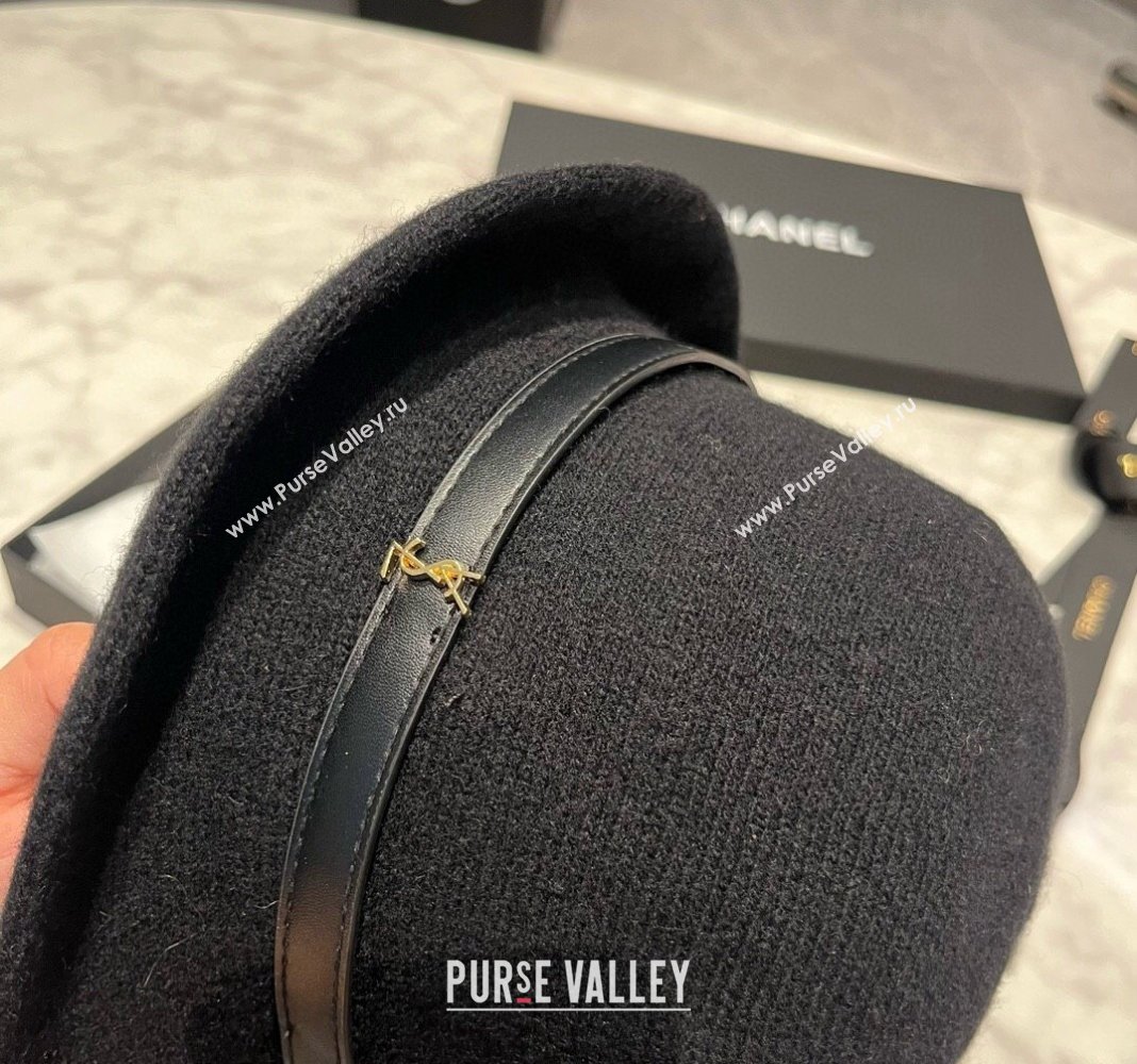 Saint Laurent Wool Bucket Hat with ysl Strap Black 2024 1019009 (XMN-241019022)