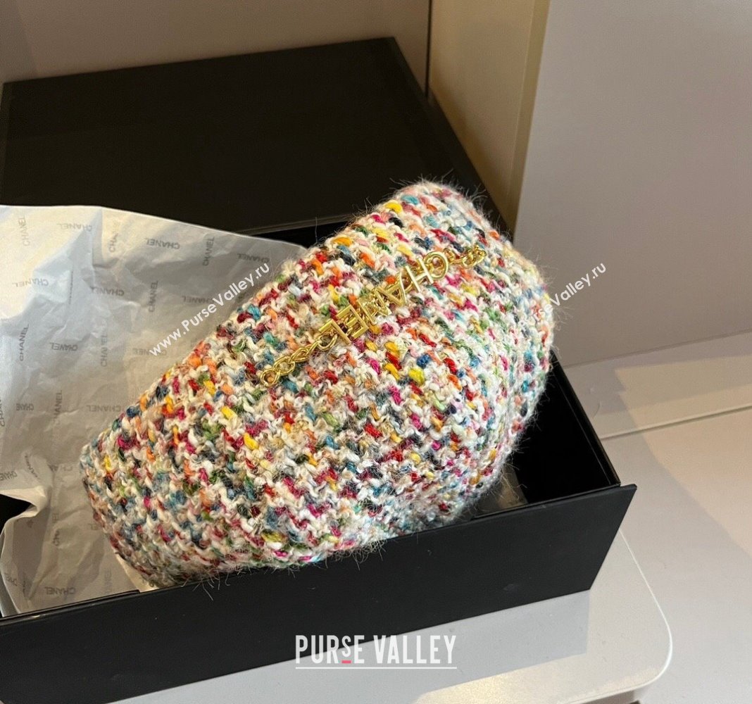 Chanel Tweed Beret Hat with Chain Multicolor 2024 1019011 (XMN-241019029)