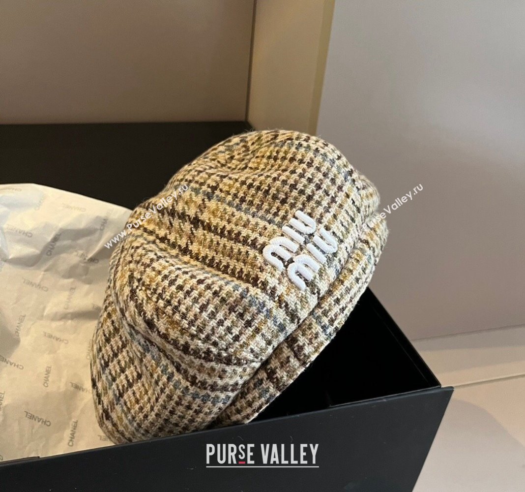 Miu Miu Check Beret Hat 2024 1019012 (XMN-241019031)