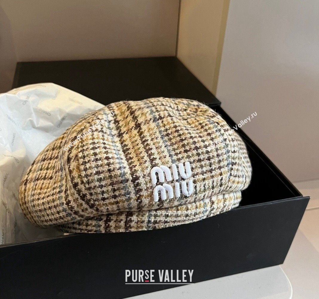 Miu Miu Check Beret Hat 2024 1019012 (XMN-241019031)