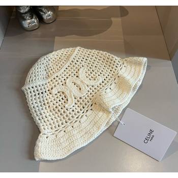 Celine Knit Bucket Hat White2 2024 1019014 (XMN-241019045)