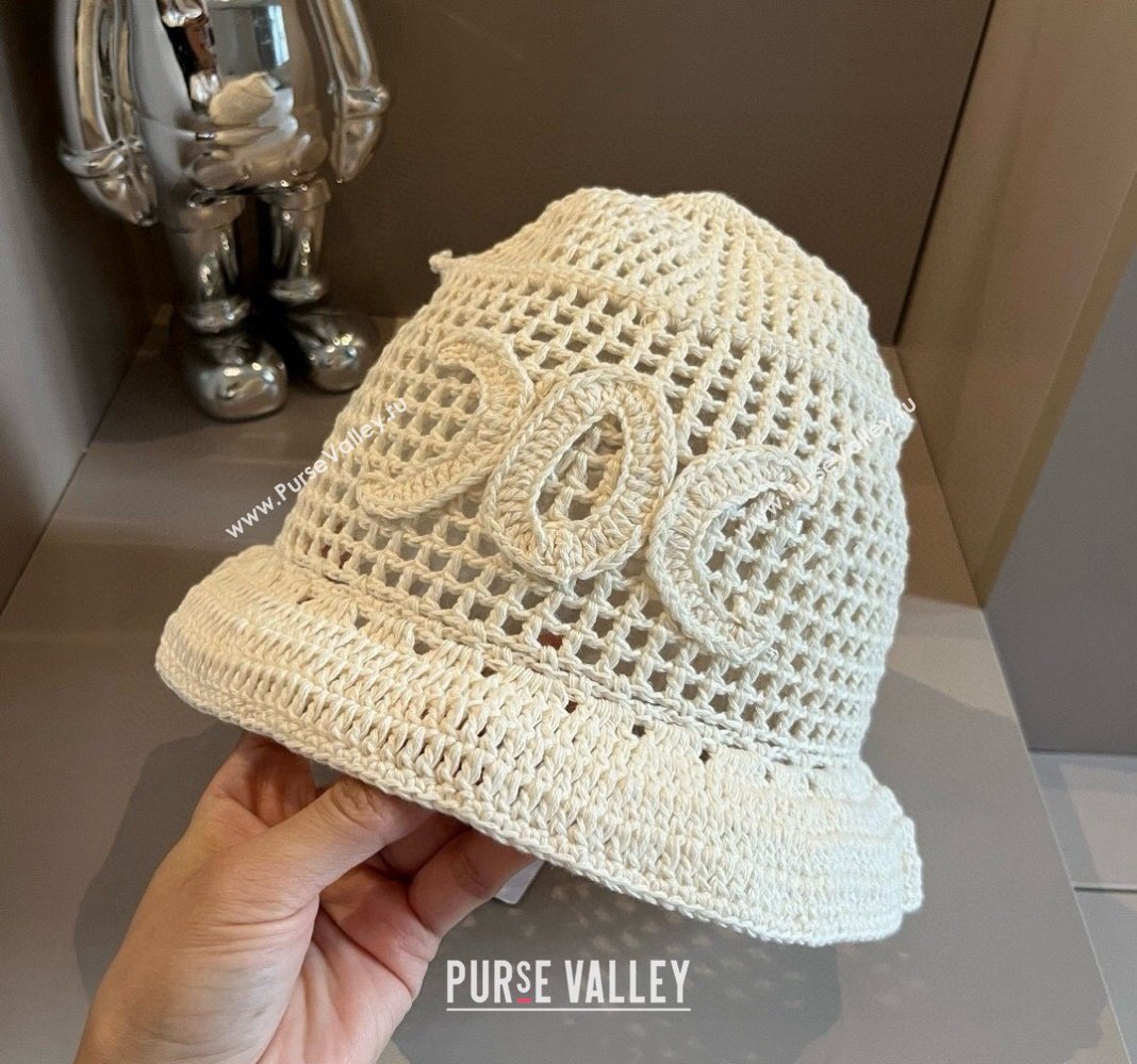 Celine Knit Bucket Hat White2 2024 1019014 (XMN-241019045)