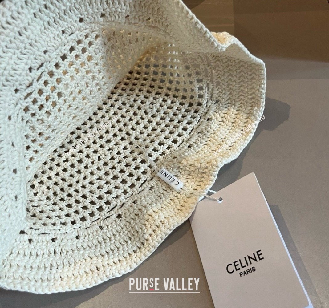 Celine Knit Bucket Hat White2 2024 1019014 (XMN-241019045)