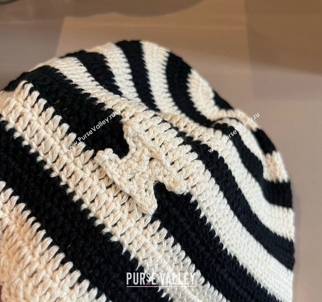 Celine Knit Bucket Hat White/Black 2024 1019014 (XMN-241019046)