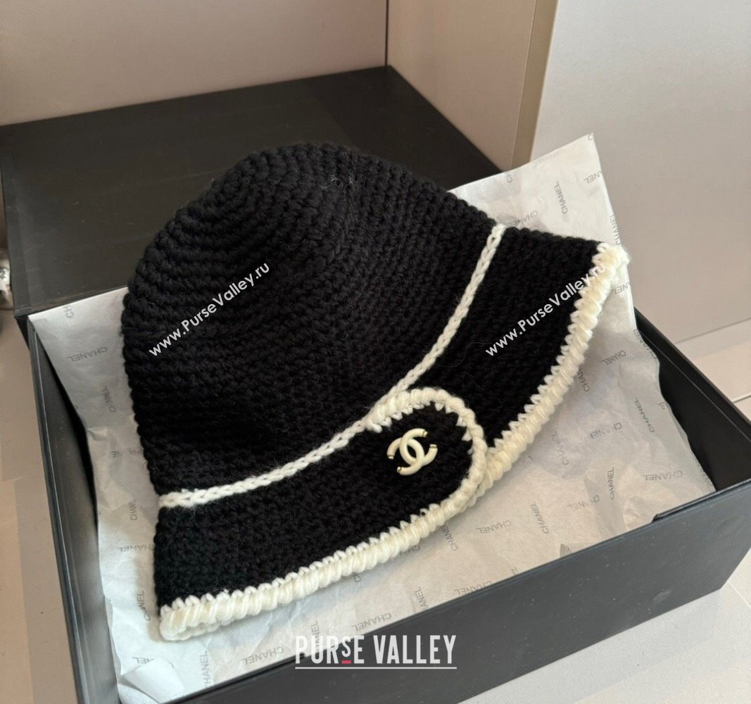 Chanel Knit Bucket Hat Black 2024 1019018 (XMN-241019056)