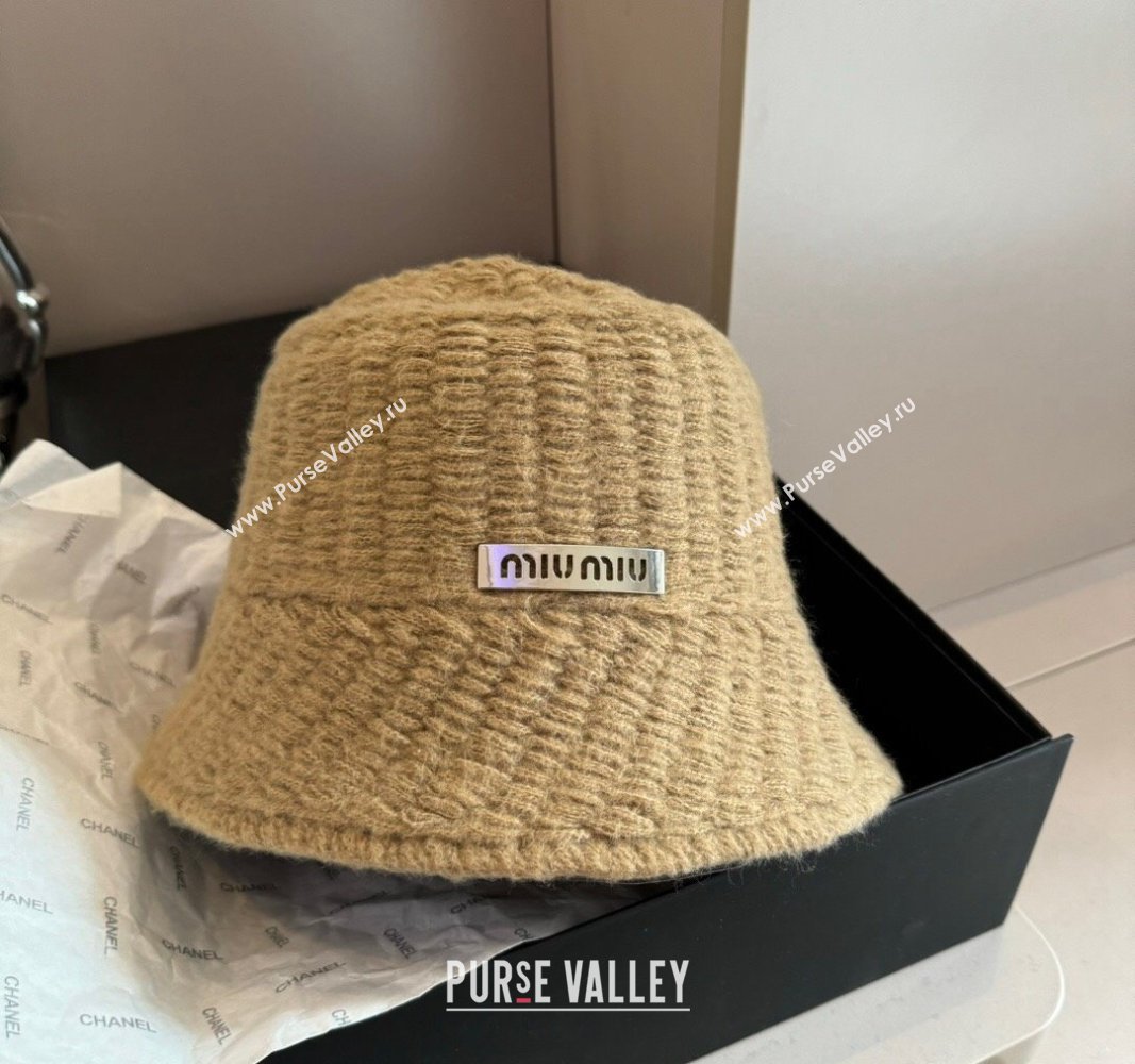 Miu Miu Knit Bucket Hat Beige 2024 1019019 (XMN-241019058)