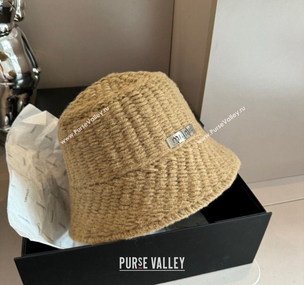 Miu Miu Knit Bucket Hat Beige 2024 1019019 (XMN-241019058)