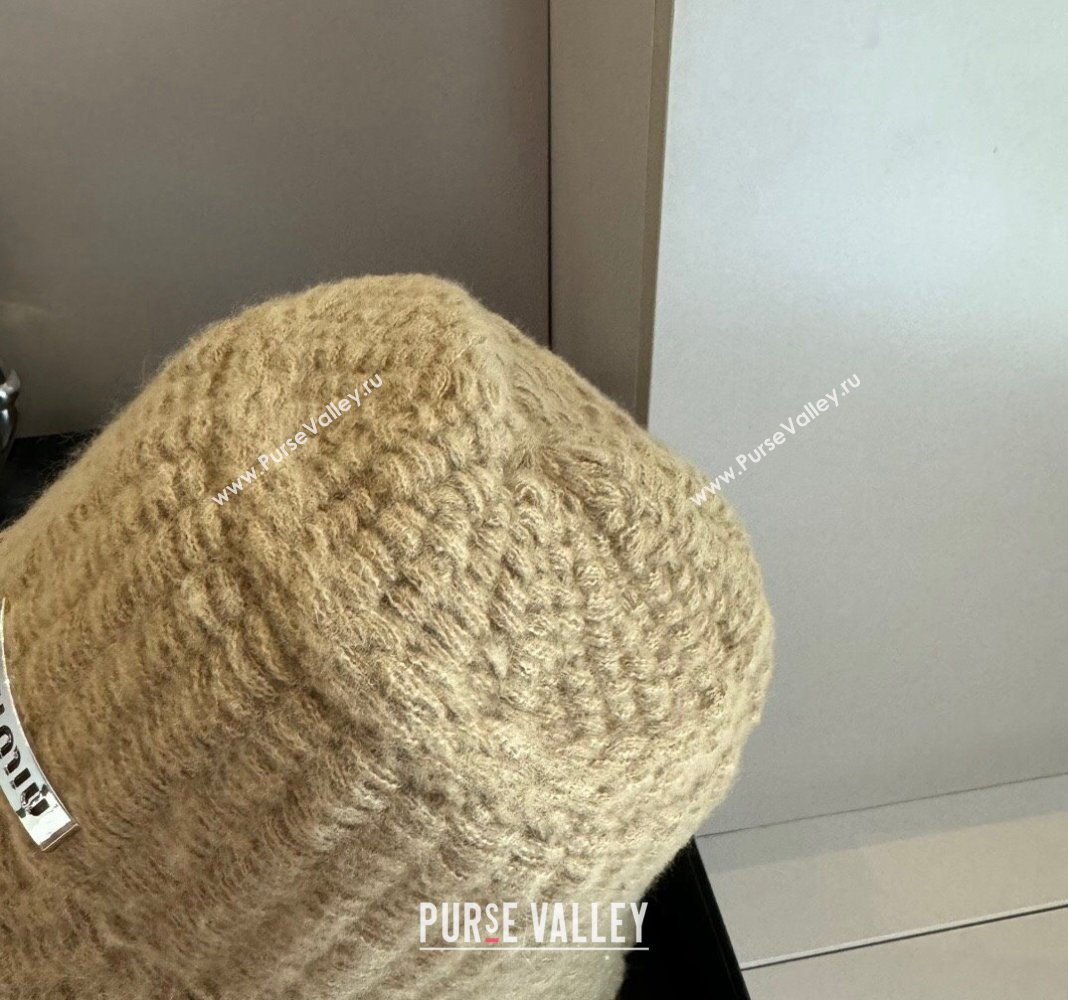 Miu Miu Knit Bucket Hat Beige 2024 1019019 (XMN-241019058)