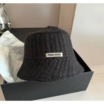 Miu Miu Knit Bucket Hat Black 2024 1019019 (XMN-241019059)