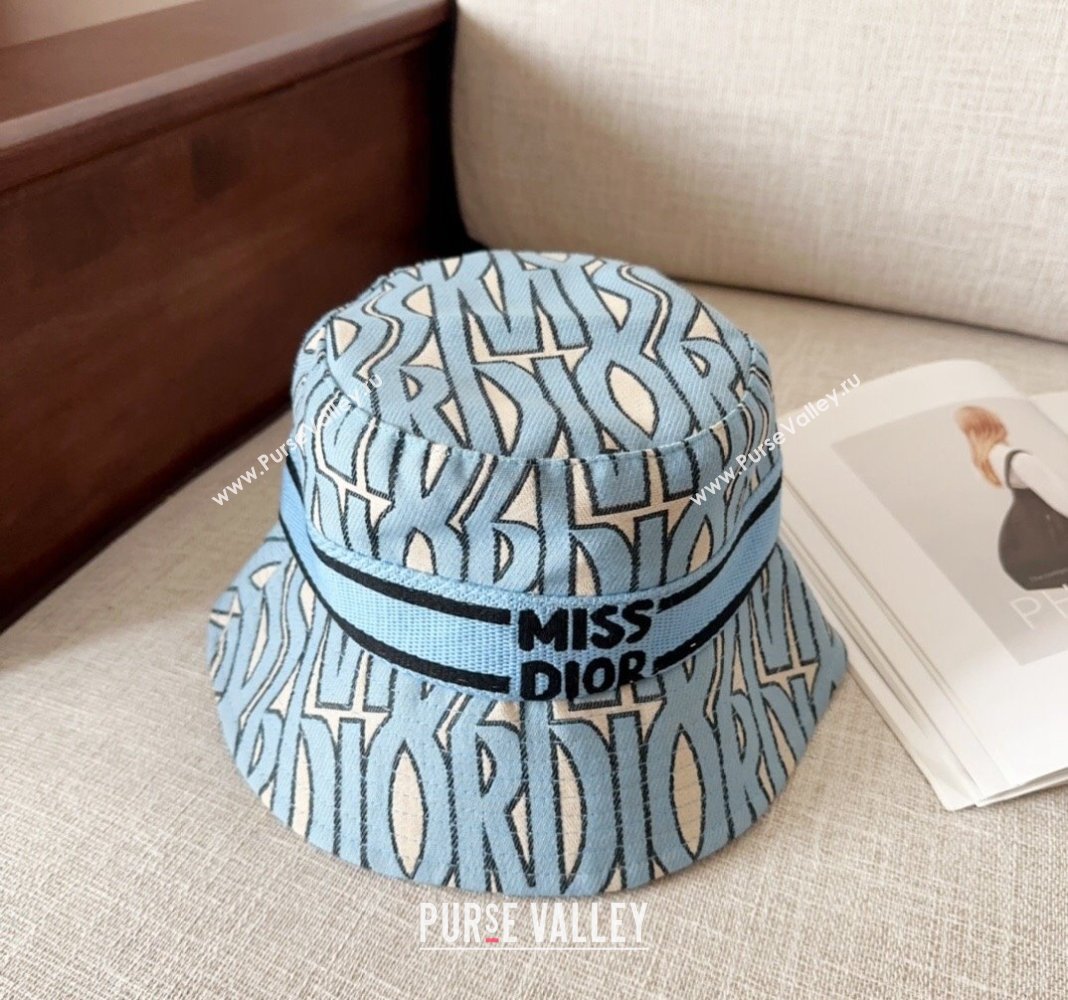 Dior Miss Dior Bucket Hat Light Blue 2024 1019012 (MAO-241019035)