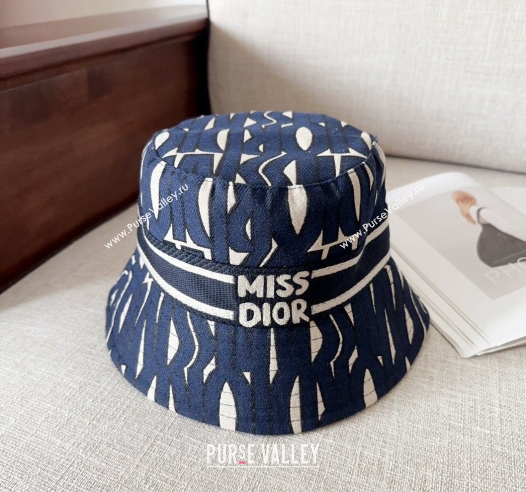 Dior Miss Dior Bucket Hat Navy Blue 2024 1019012 (MAO-241019037)