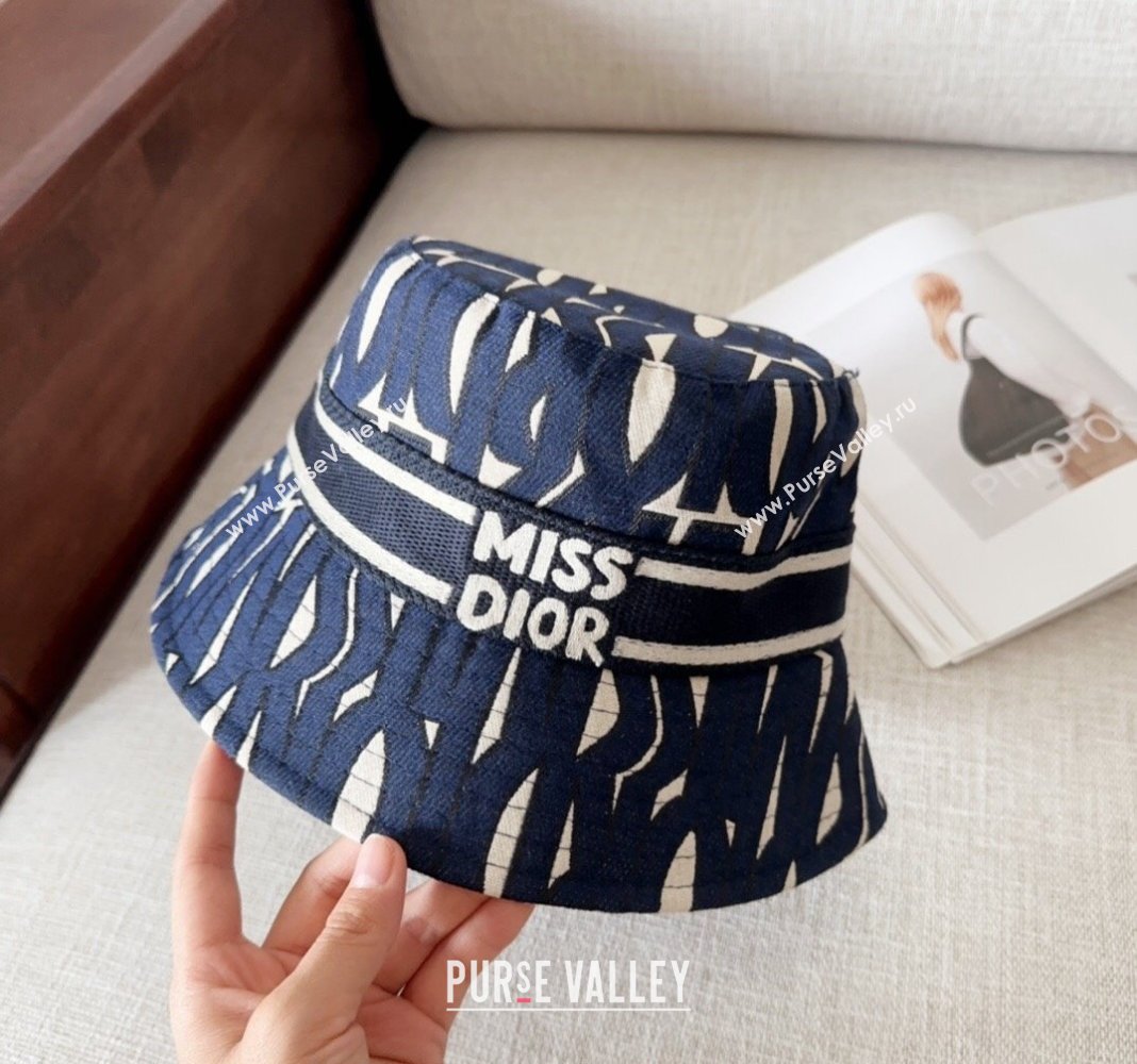 Dior Miss Dior Bucket Hat Navy Blue 2024 1019012 (MAO-241019037)