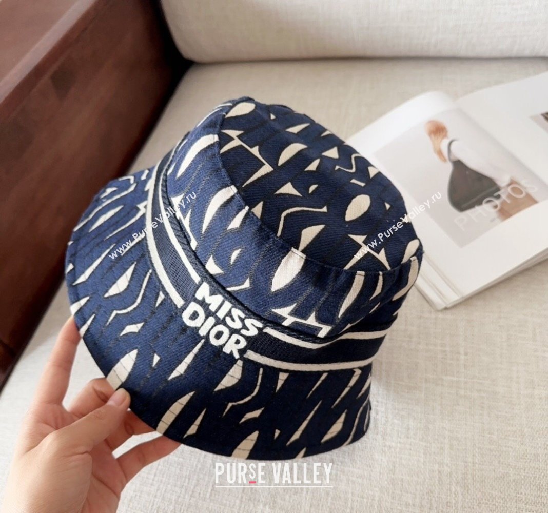 Dior Miss Dior Bucket Hat Navy Blue 2024 1019012 (MAO-241019037)