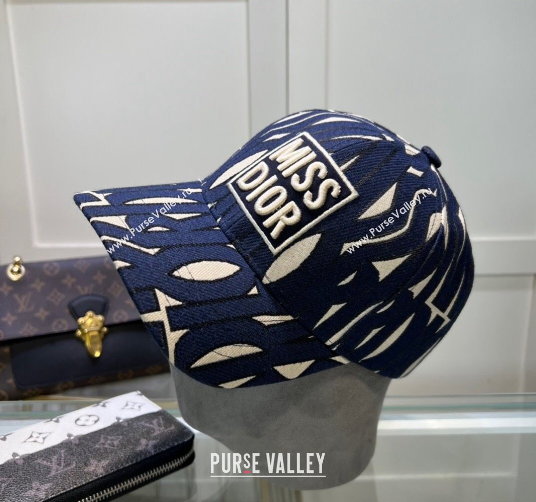 Dior Miss Dior Baseball Hat Navy Blue 2024 1019012 (MAO-241019042)