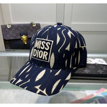 Dior Miss Dior Baseball Hat Navy Blue 2024 1019012 (MAO-241019042)