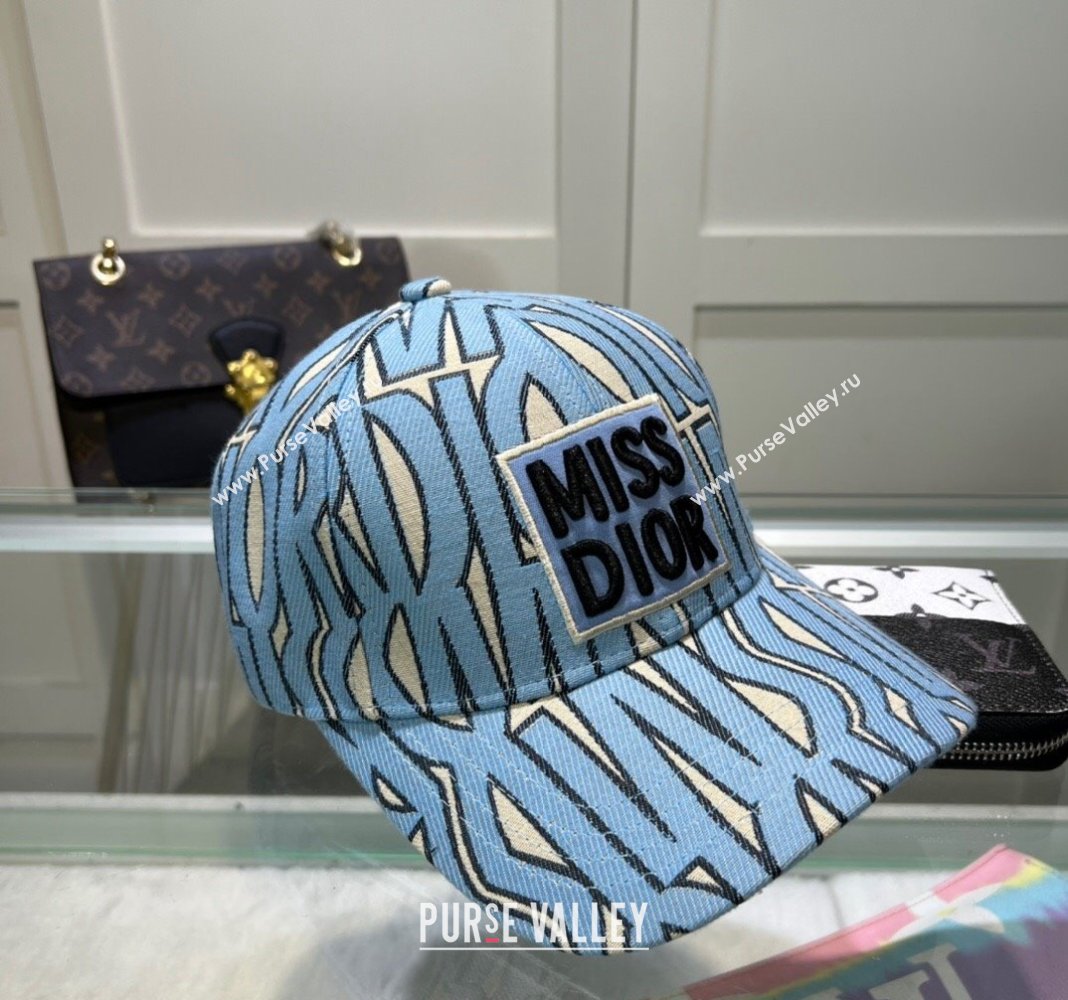 Dior Miss Dior Baseball Hat Light Blue 2024 1019012 (MAO-241019043)