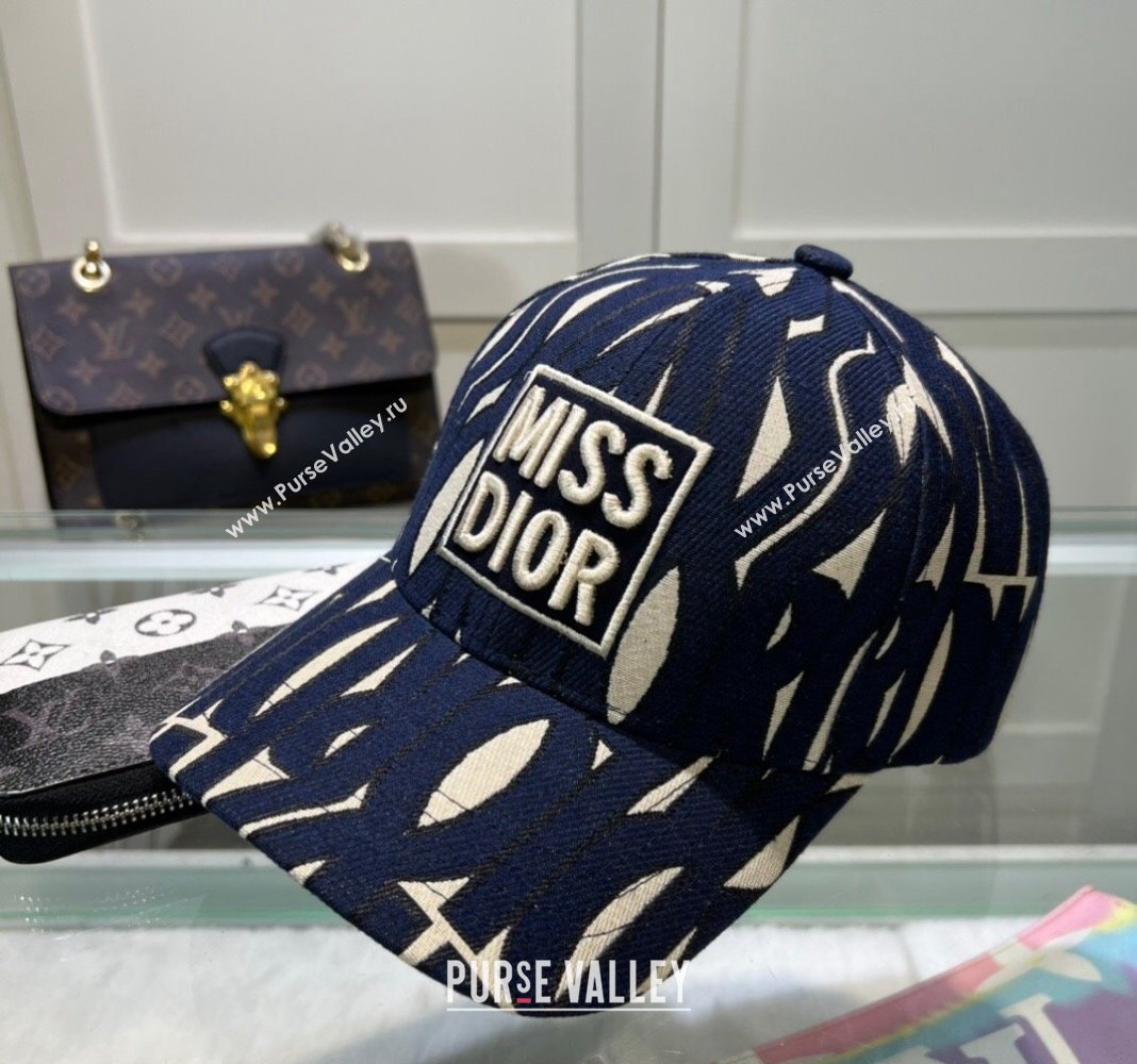 Dior Miss Dior Baseball Hat Navy Blue 2024 1019012 (MAO-241019042)