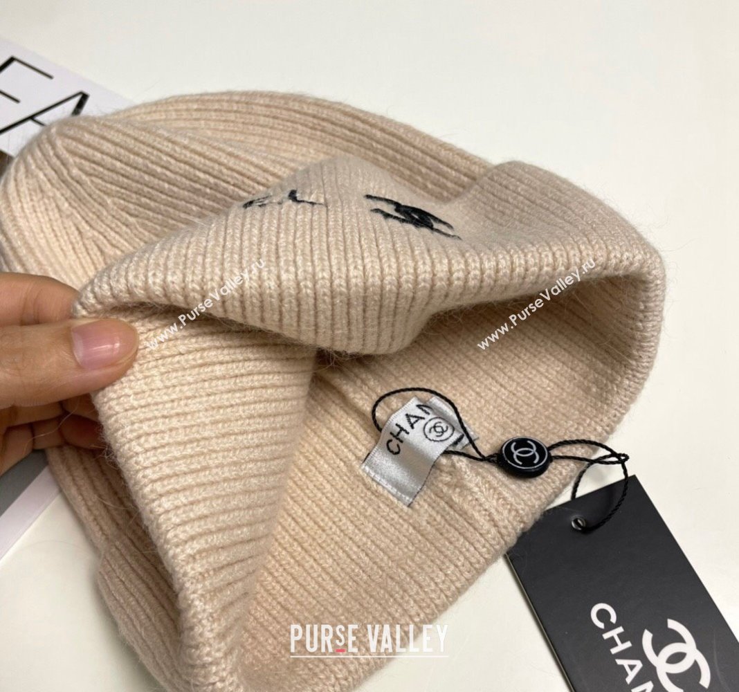 Chanel Knit Hat Beige 2024 1019021 (A-241019063)