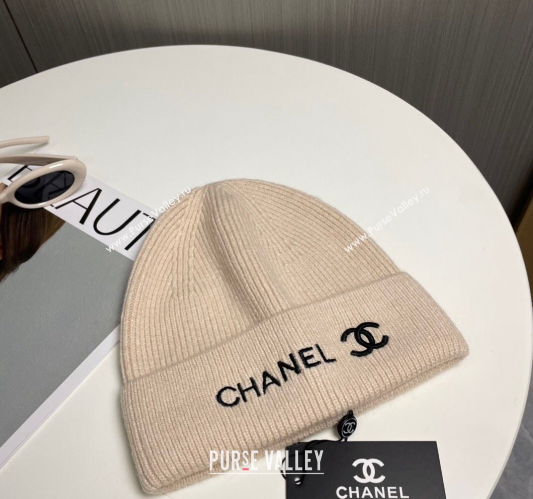 Chanel Knit Hat Beige 2024 1019021 (A-241019063)