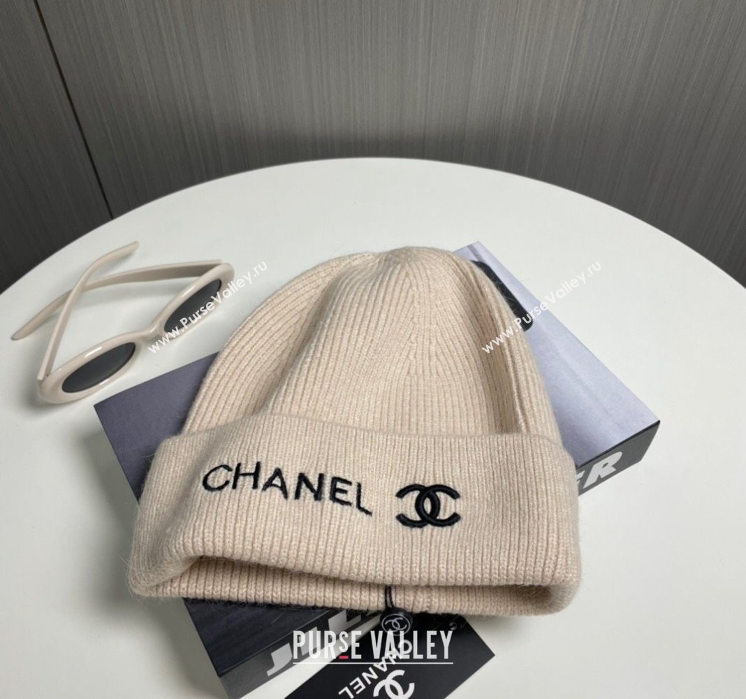 Chanel Knit Hat Beige 2024 1019021 (A-241019063)