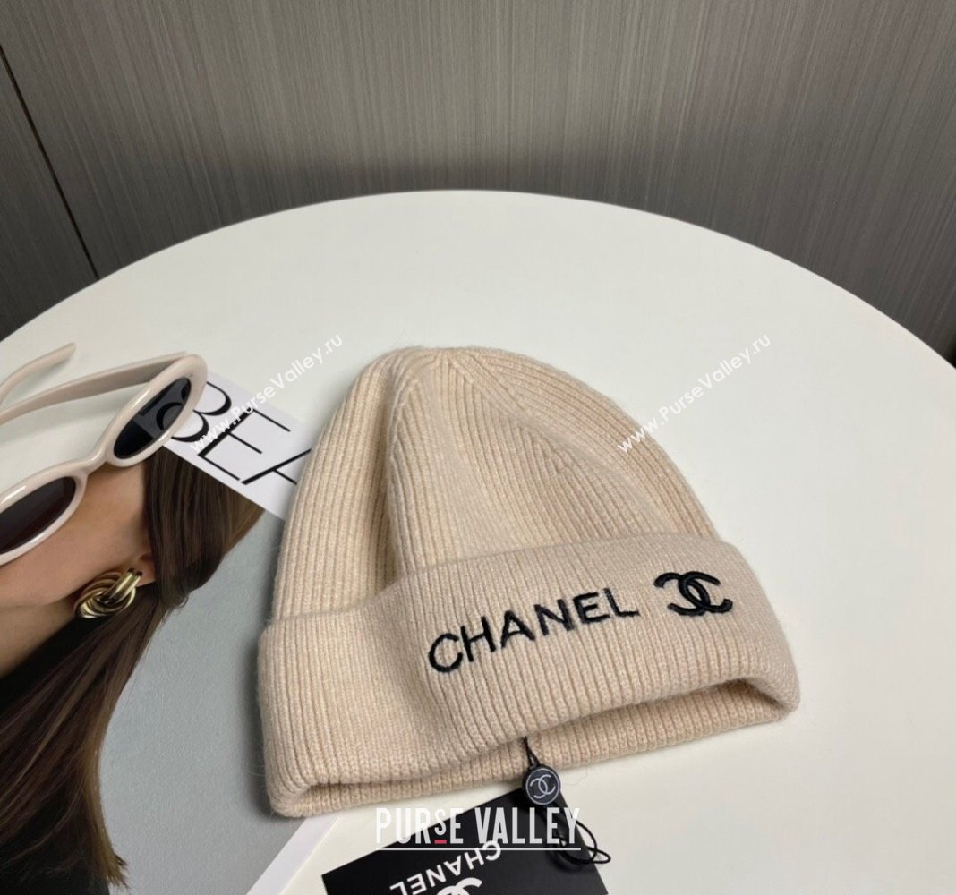 Chanel Knit Hat Beige 2024 1019021 (A-241019063)