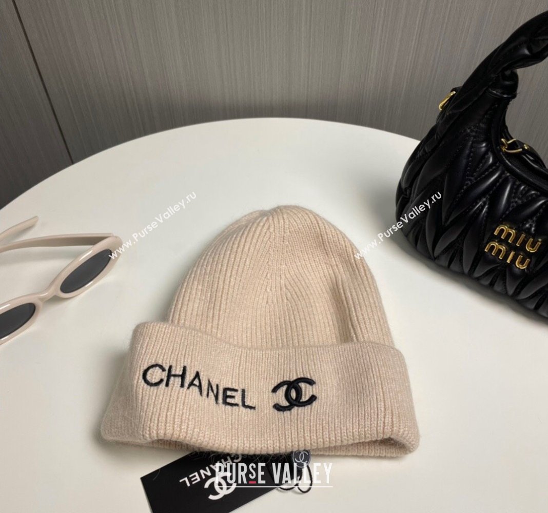 Chanel Knit Hat Beige 2024 1019021 (A-241019063)