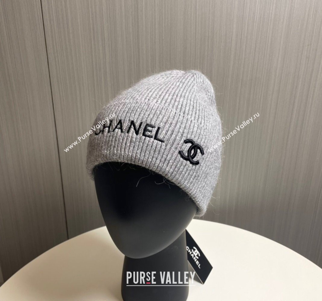 Chanel Knit Hat Grey 2024 1019021 (A-241019065)