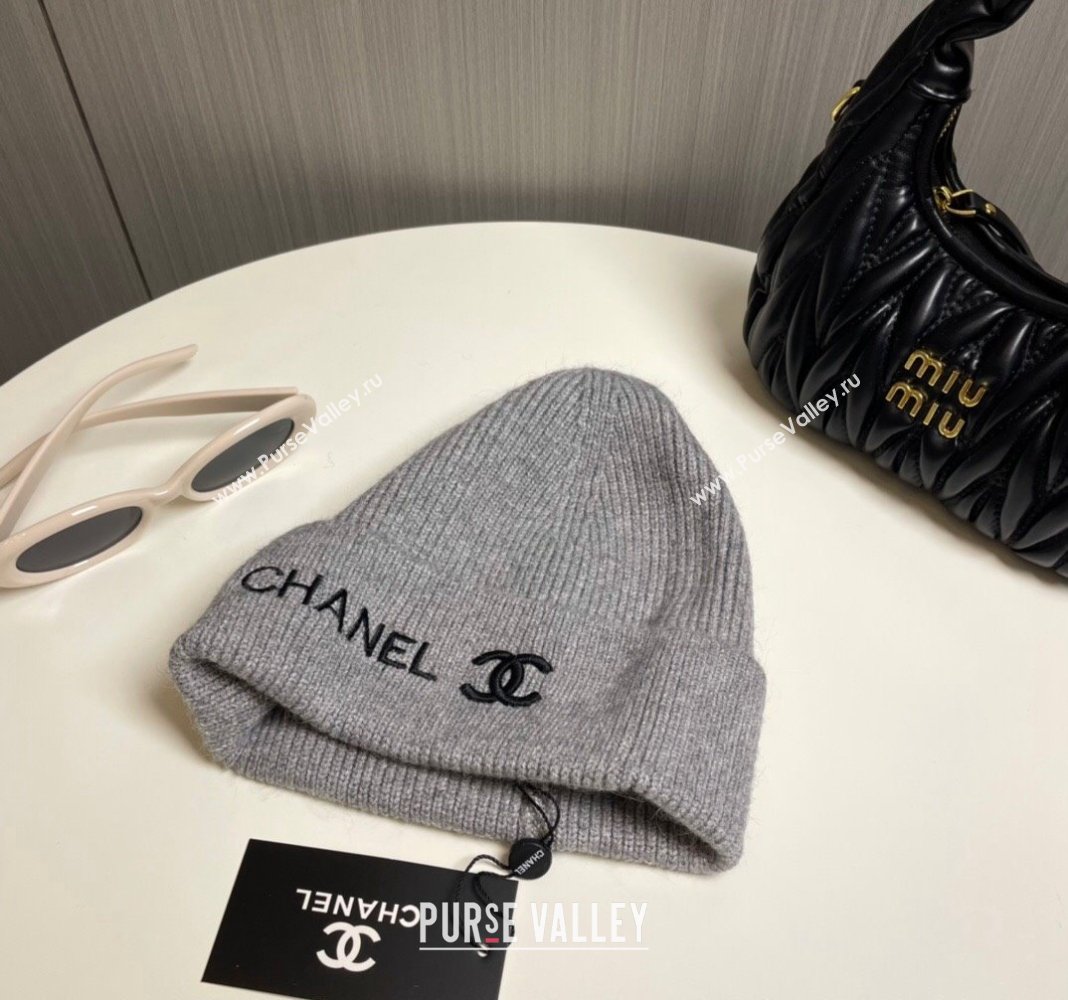 Chanel Knit Hat Grey 2024 1019021 (A-241019065)