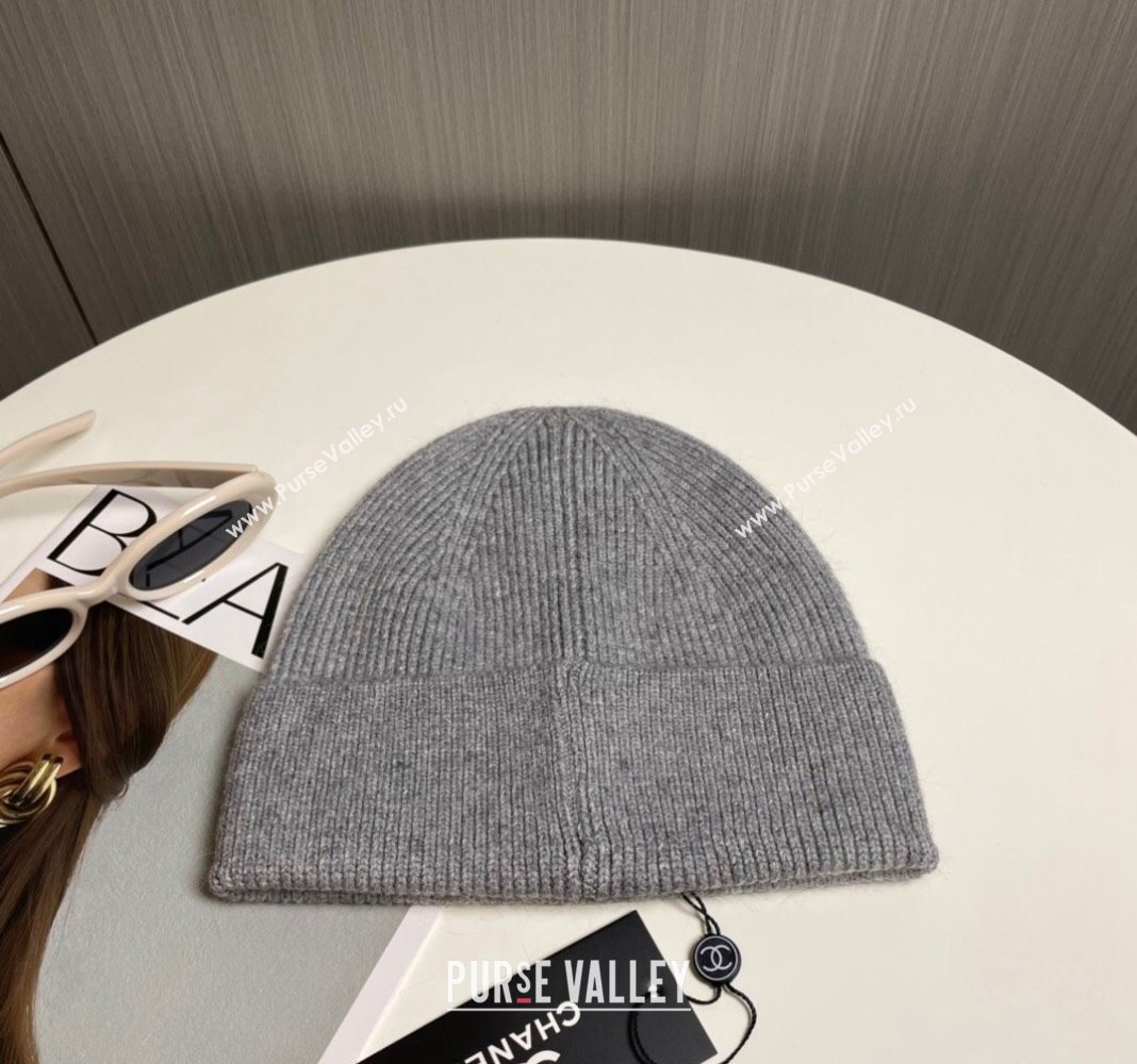 Chanel Knit Hat Grey 2024 1019021 (A-241019065)