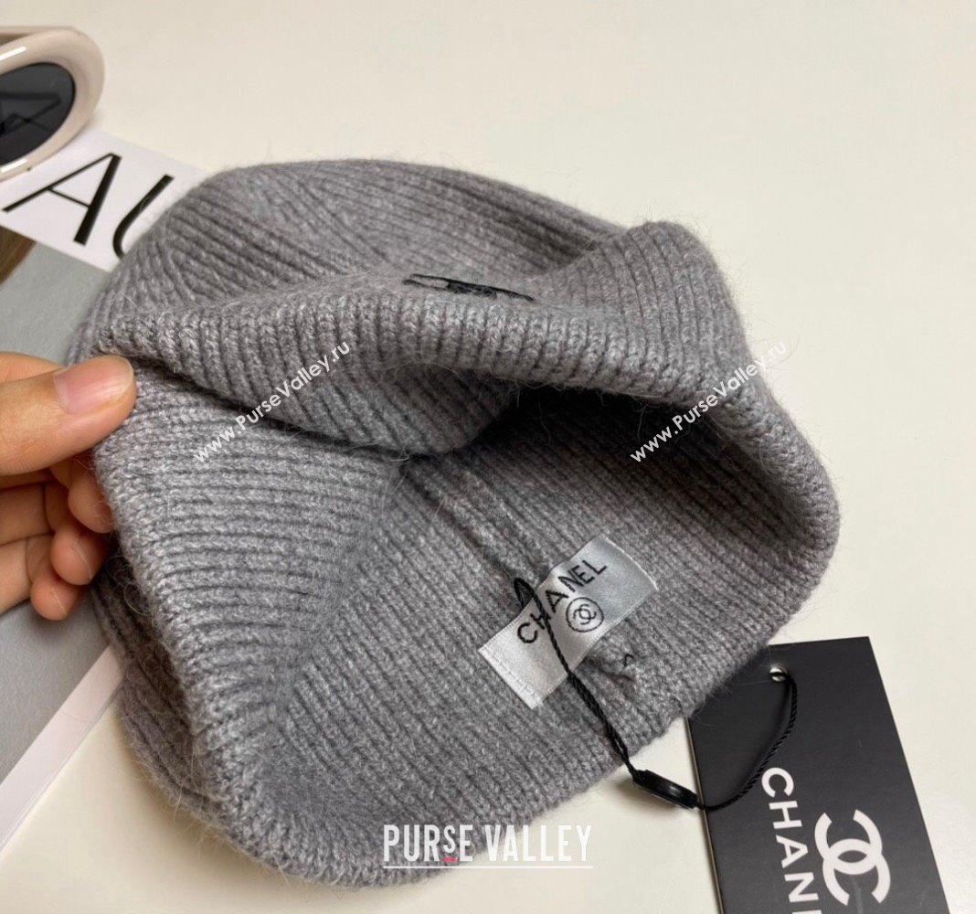 Chanel Knit Hat Grey 2024 1019021 (A-241019065)