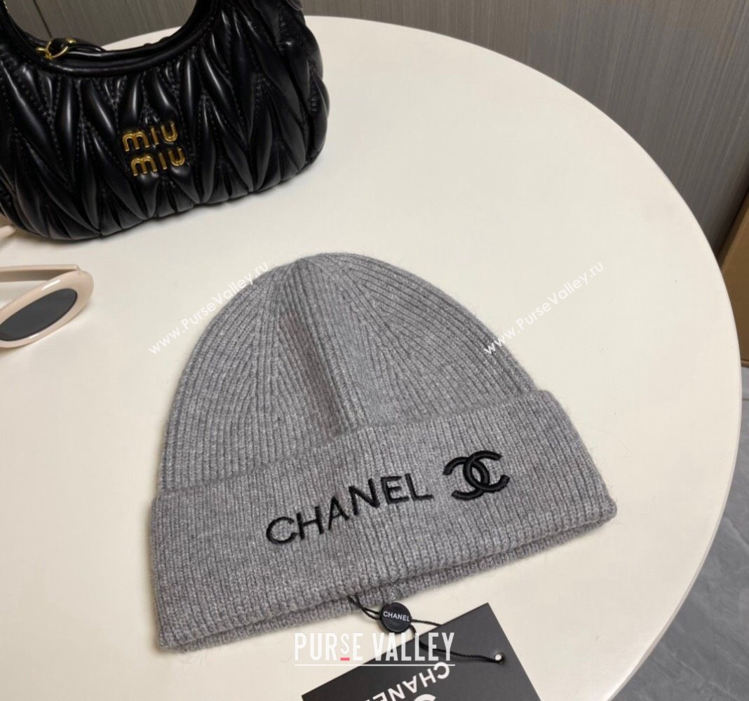 Chanel Knit Hat Grey 2024 1019021 (A-241019065)