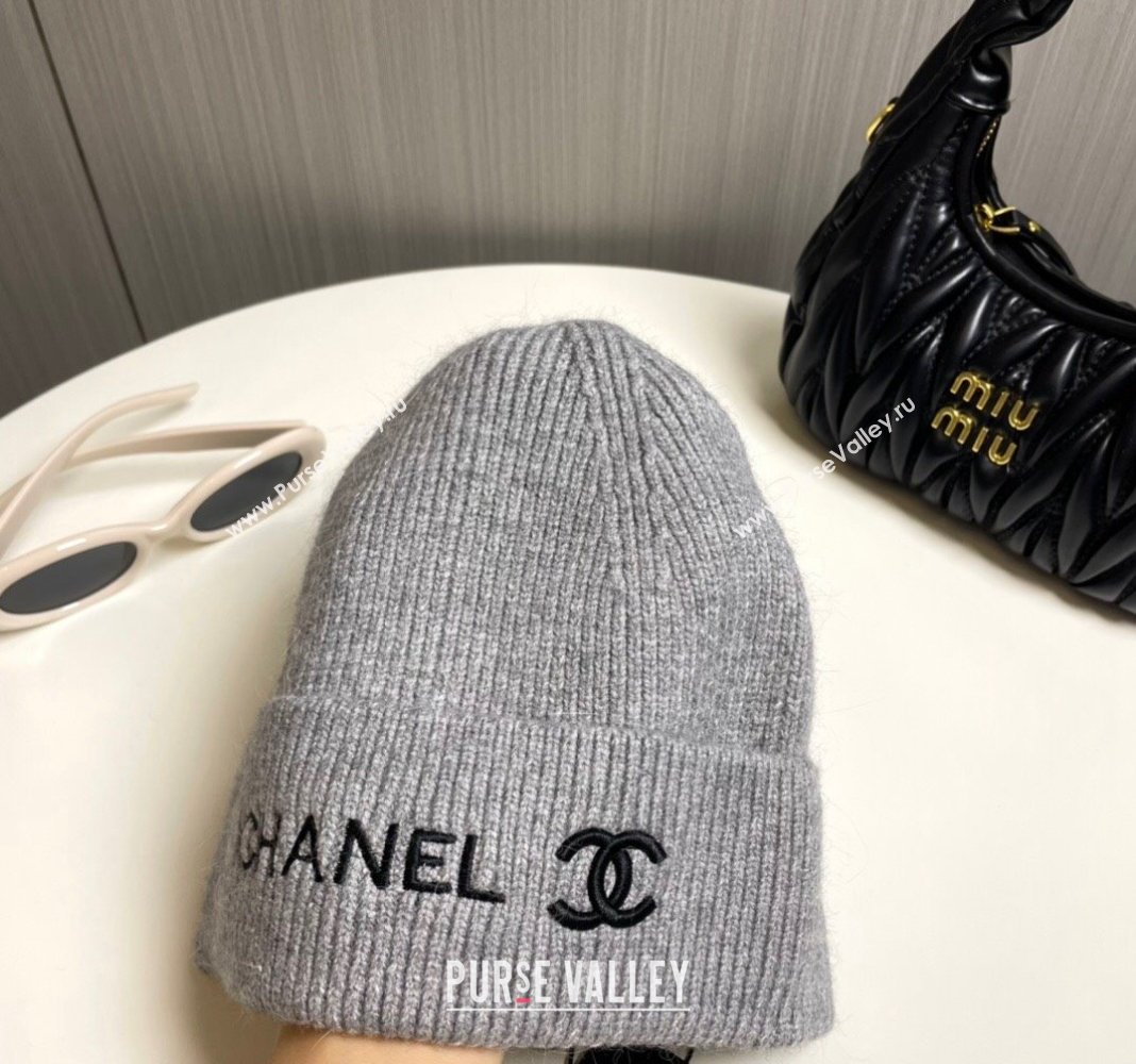 Chanel Knit Hat Grey 2024 1019021 (A-241019065)