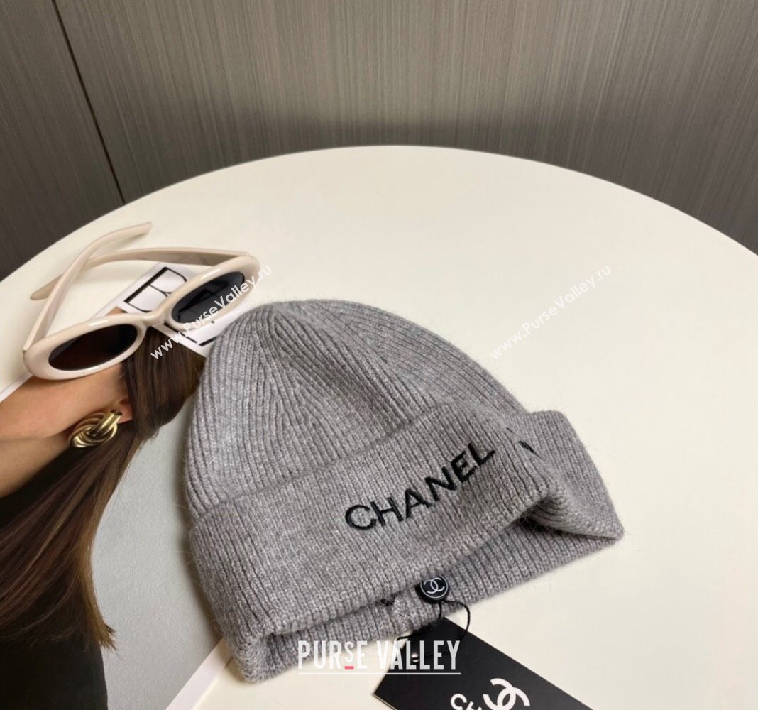 Chanel Knit Hat Grey 2024 1019021 (A-241019065)