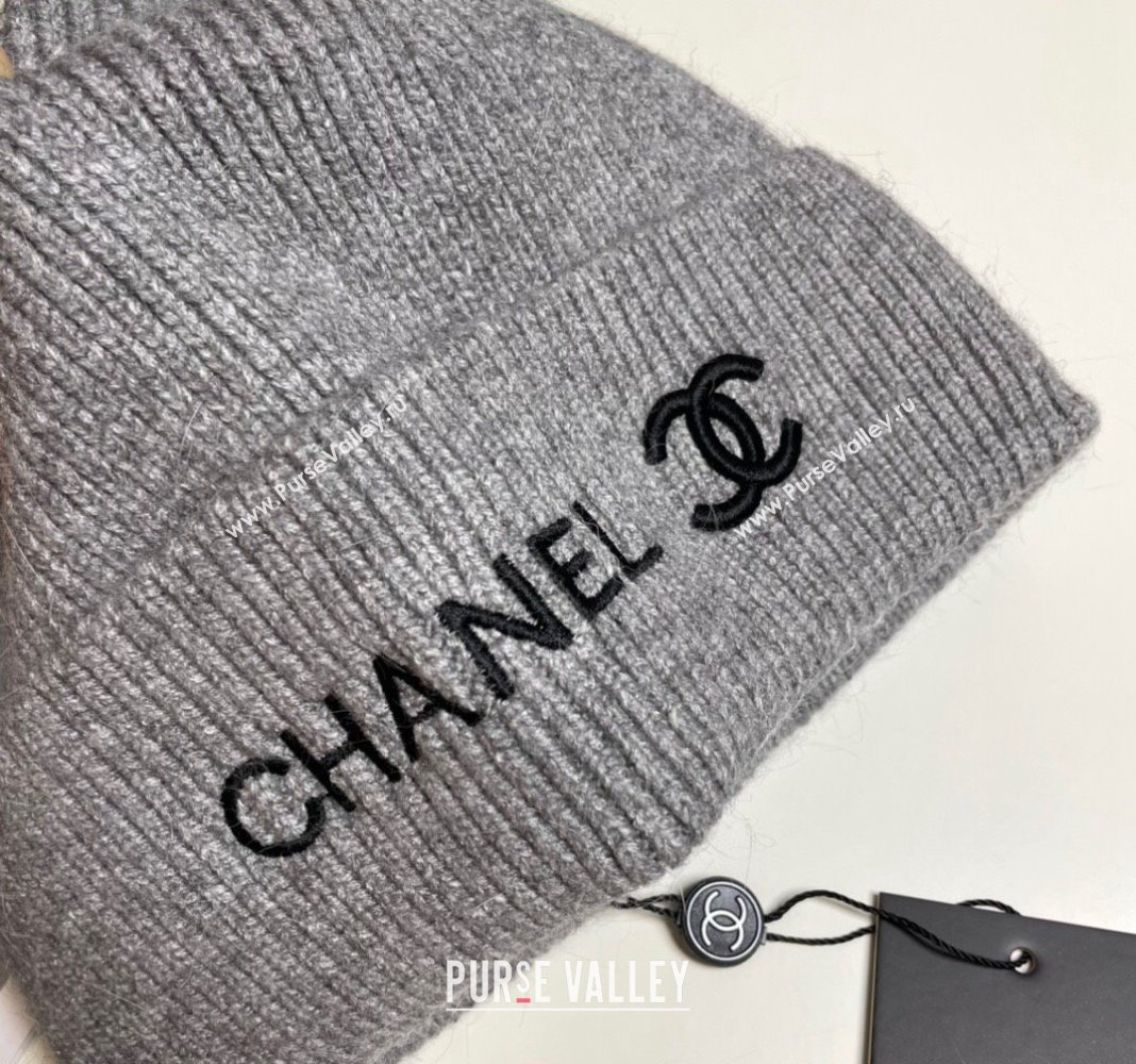 Chanel Knit Hat Grey 2024 1019021 (A-241019065)