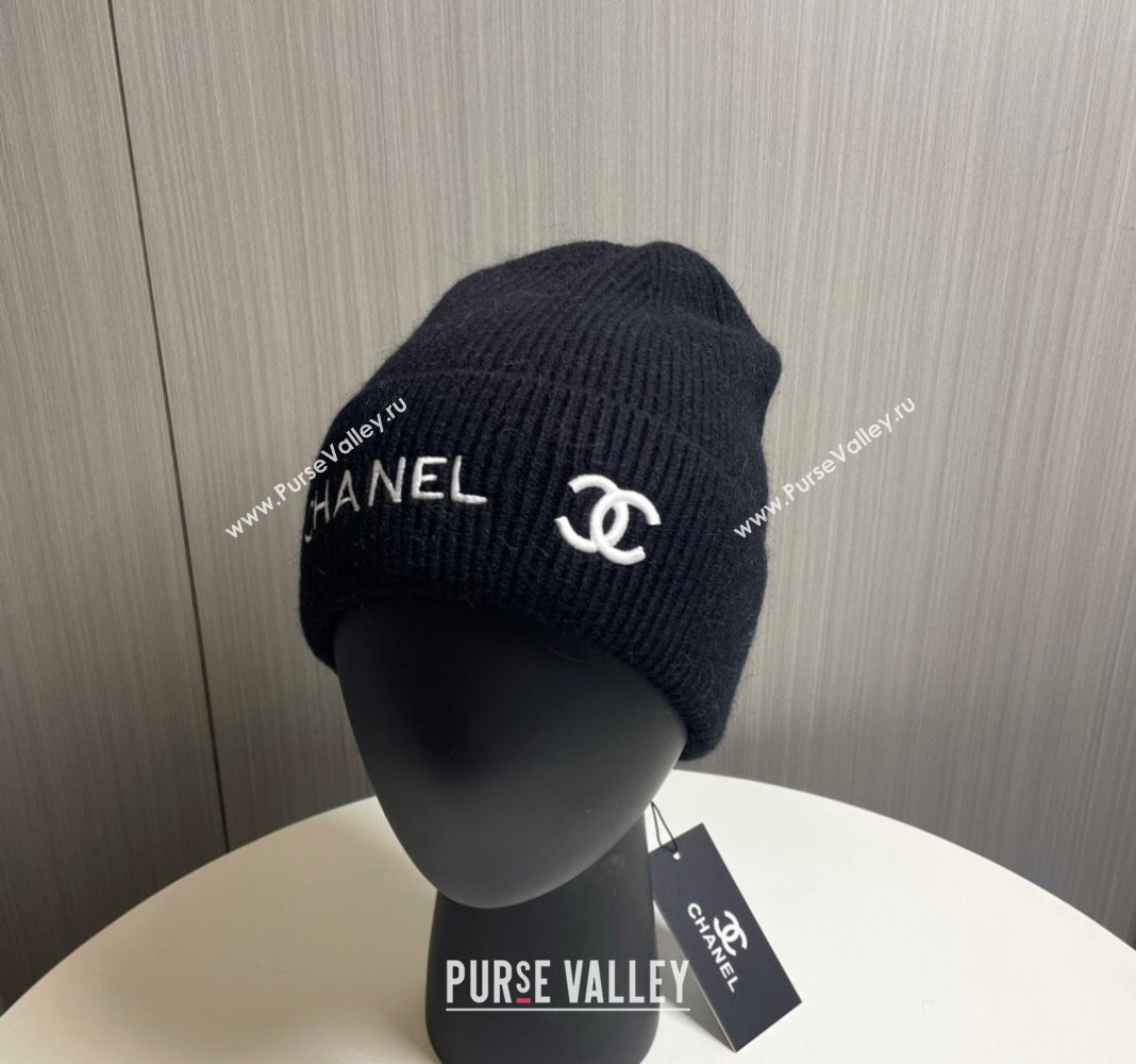 Chanel Knit Hat Black 2024 1019021 (A-241019066)