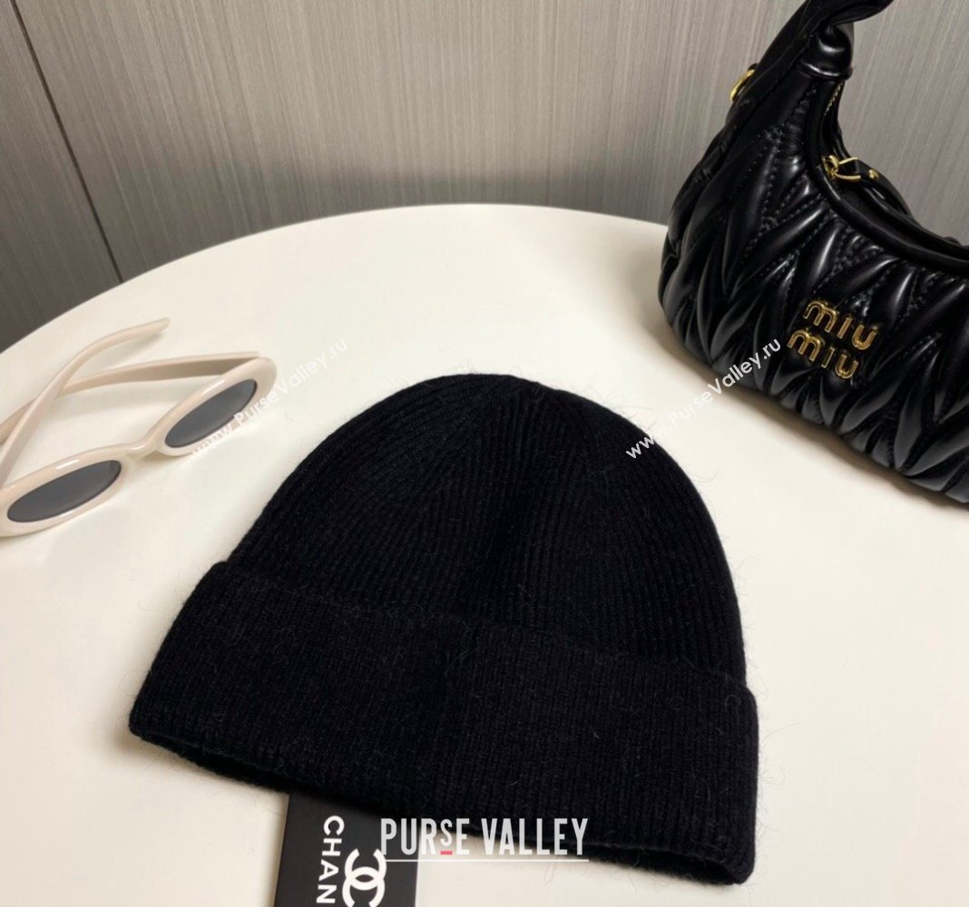 Chanel Knit Hat Black 2024 1019021 (A-241019066)