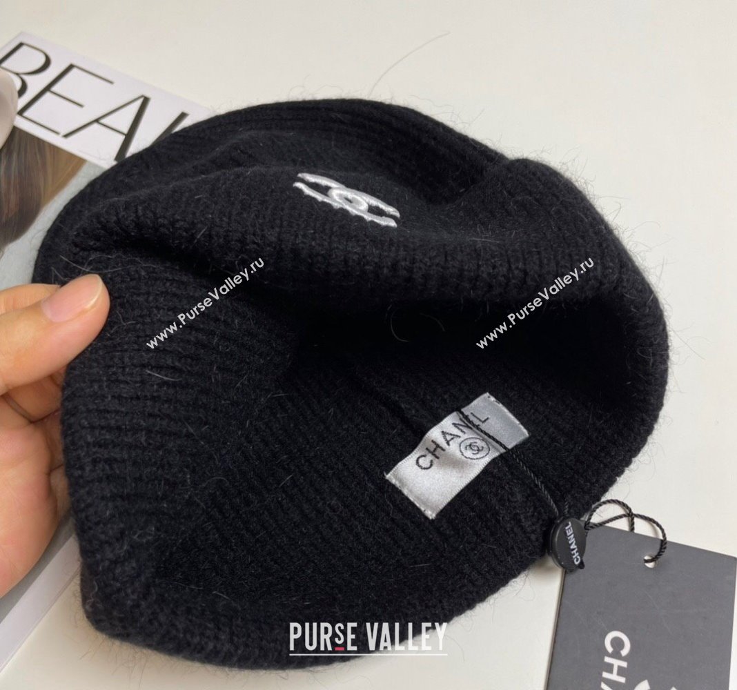 Chanel Knit Hat Black 2024 1019021 (A-241019066)