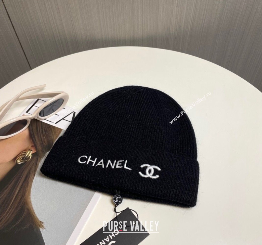 Chanel Knit Hat Black 2024 1019021 (A-241019066)