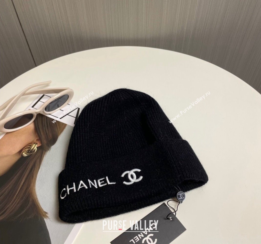 Chanel Knit Hat Black 2024 1019021 (A-241019066)