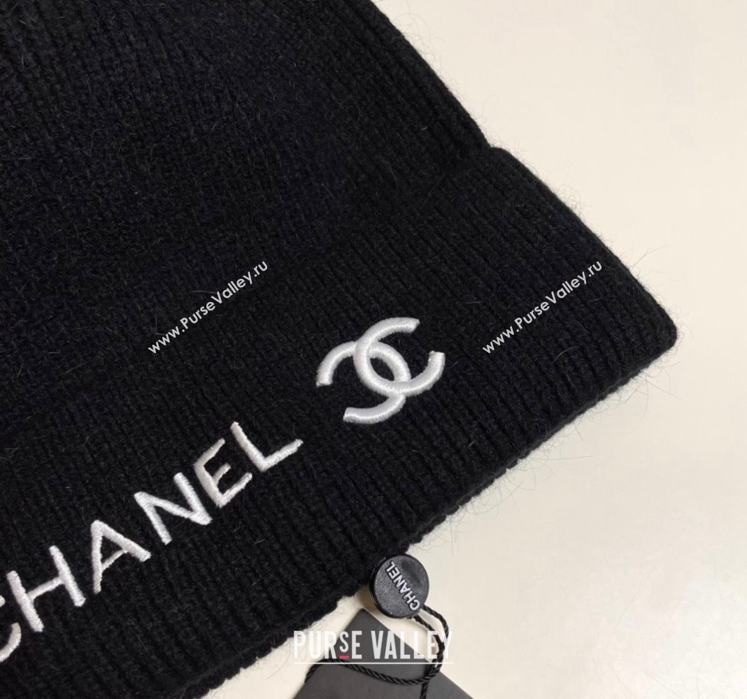 Chanel Knit Hat Black 2024 1019021 (A-241019066)