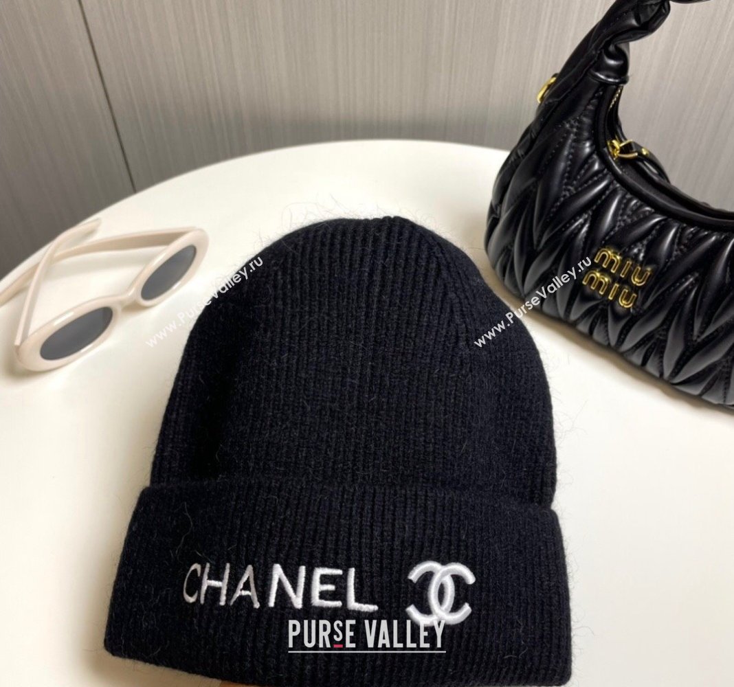 Chanel Knit Hat Black 2024 1019021 (A-241019066)