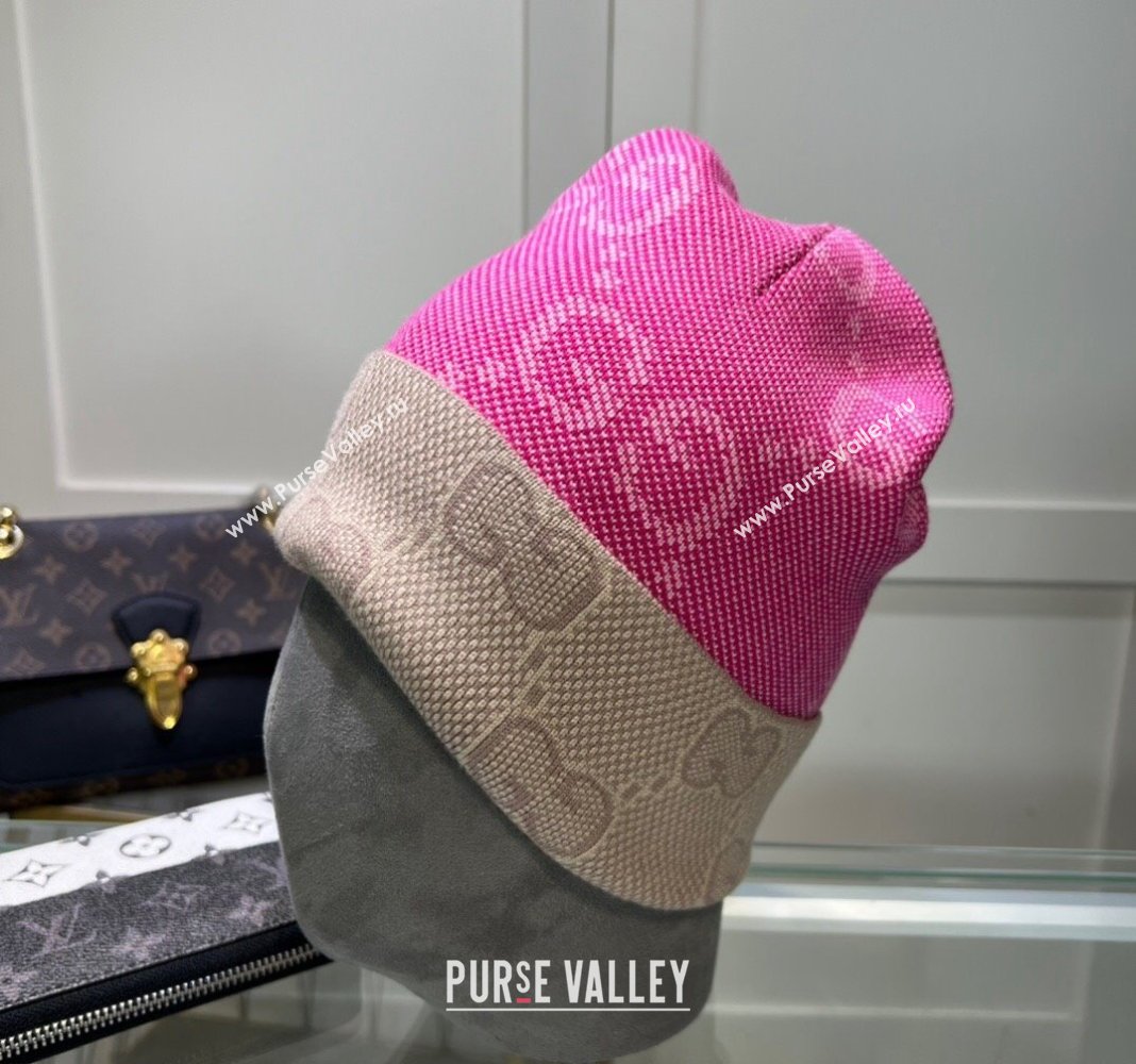 Gucci Knit Hat with Maxi GG Pink 2024 1019022 (A-241019068)