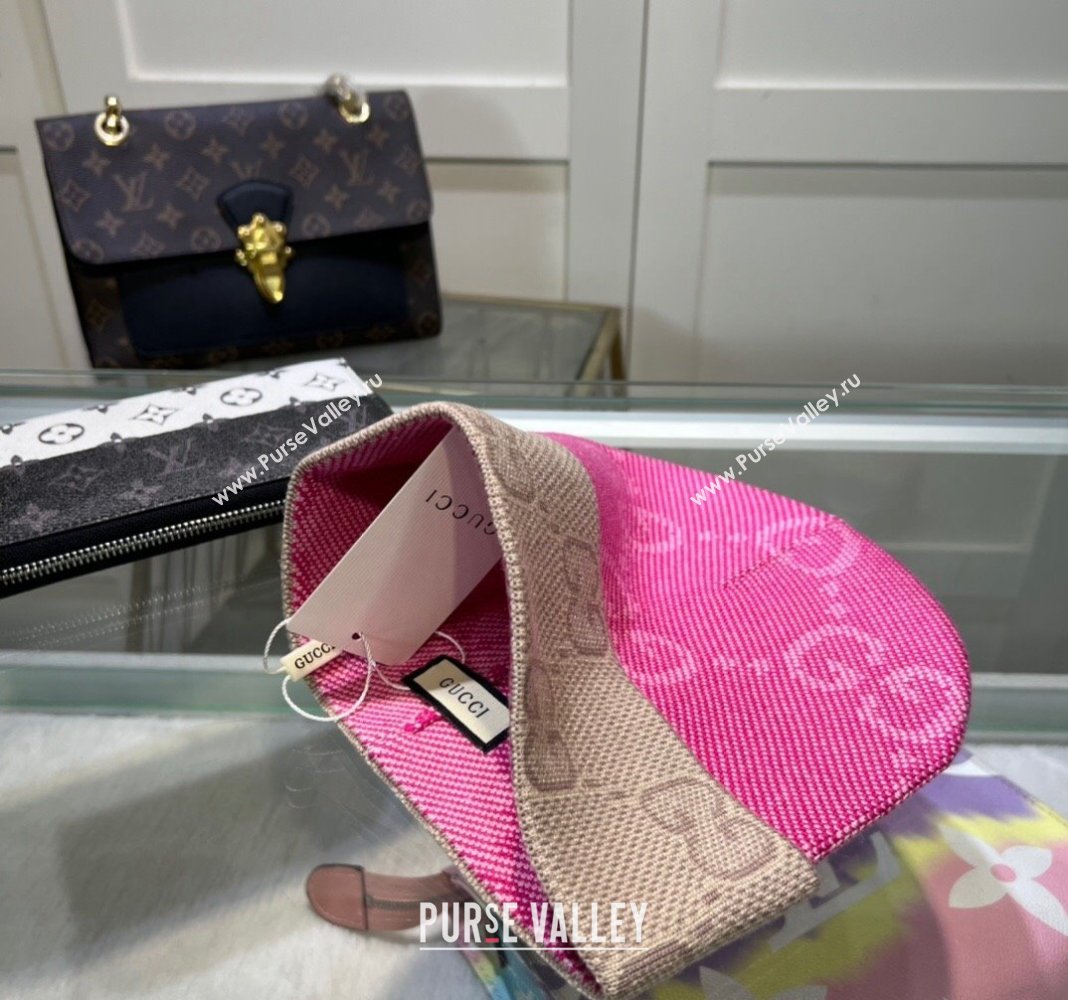 Gucci Knit Hat with Maxi GG Pink 2024 1019022 (A-241019068)