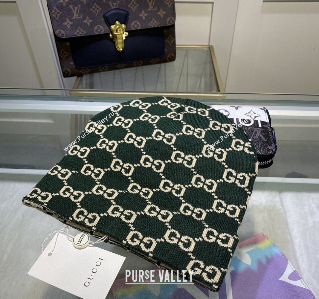 Gucci GG Knit Hat Green 2024 1019023 (A-241019077)